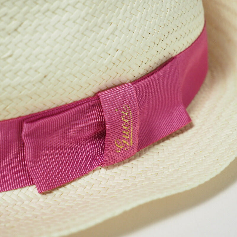 GUCCI hat 311-9296F 1621 412013-KGA90 paper White/Ribbon: Pink L/56