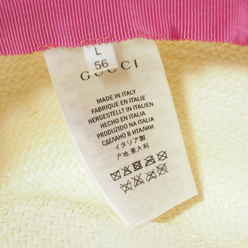 GUCCI hat 311-9296F 1621 412013-KGA90 paper White/Ribbon: Pink L/56