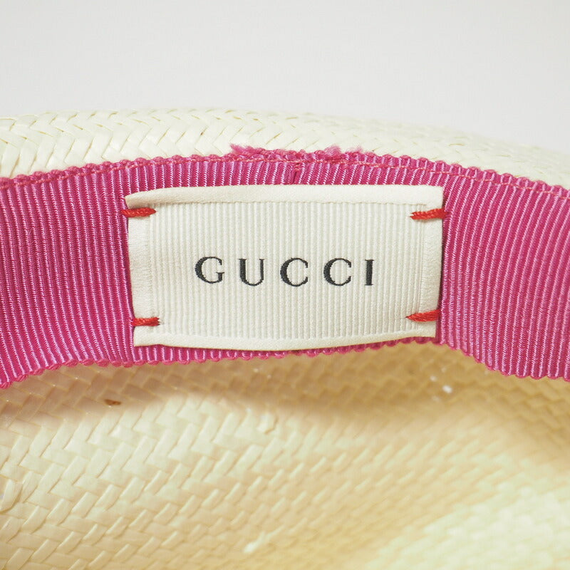 GUCCI hat 311-9296F 1621 412013-KGA90 paper White/Ribbon: Pink L/56