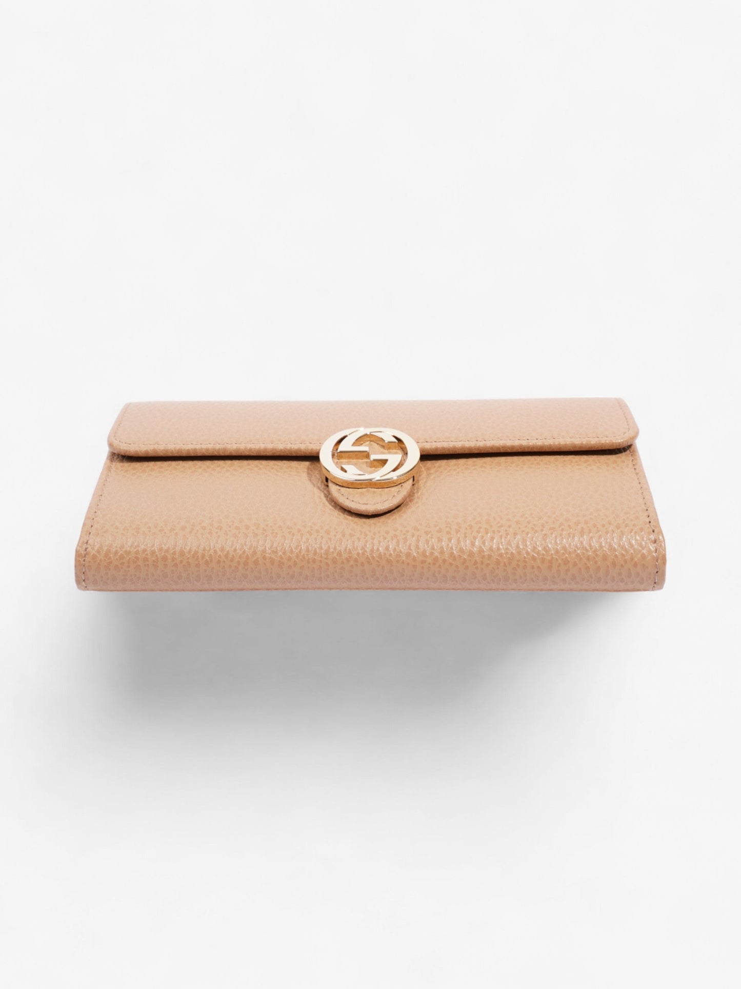 Gucci Interlocking G Continental Wallet Beige Calfskin Leather