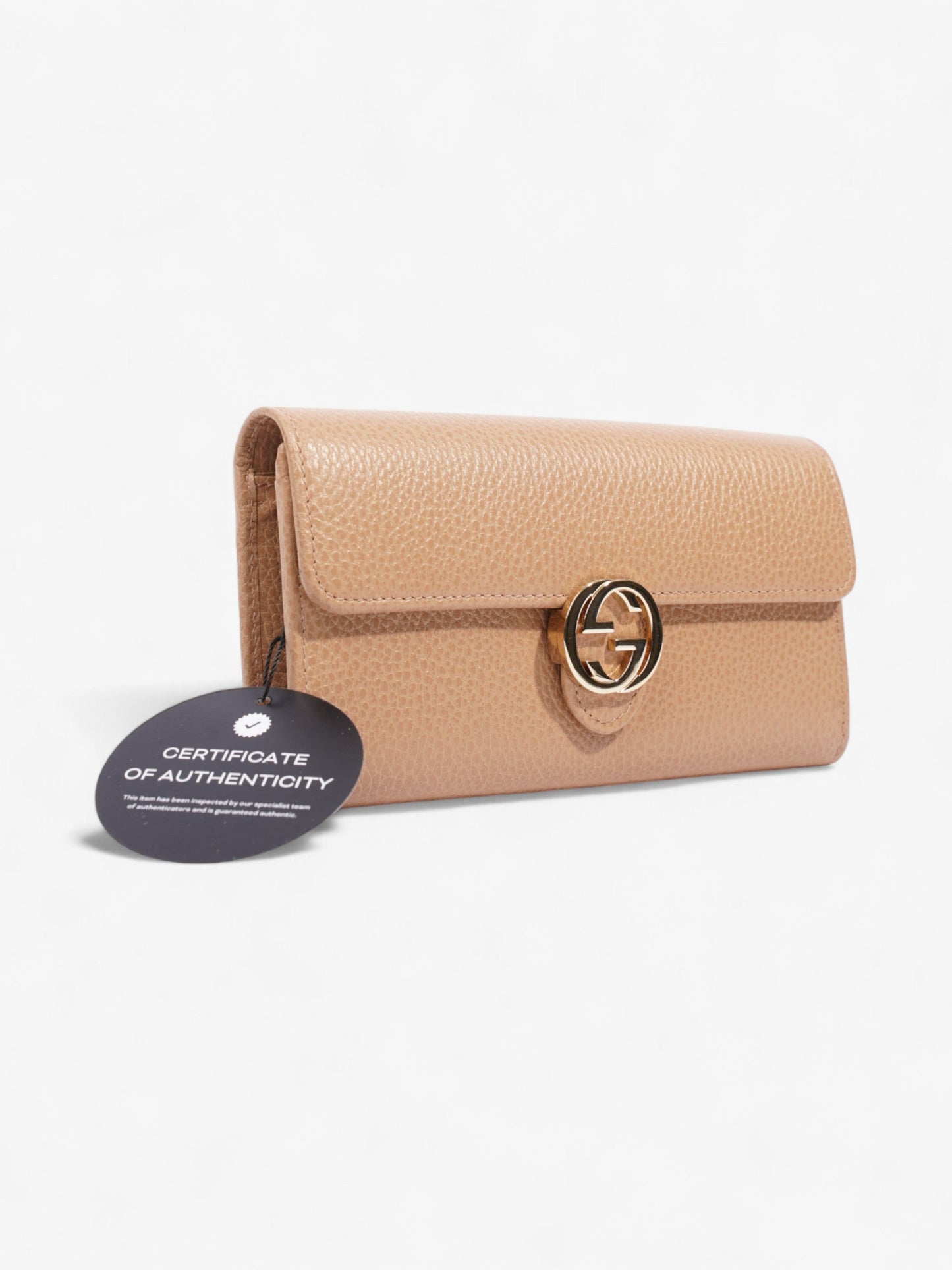 Gucci Interlocking G Continental Wallet Beige Calfskin Leather