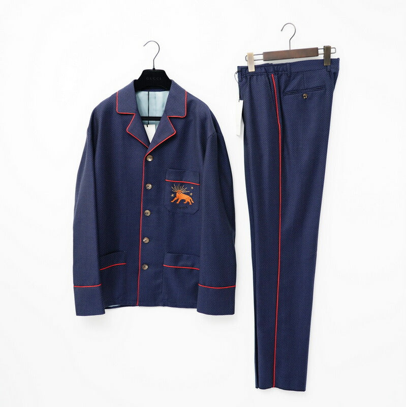 GUCCI setup 622U511GXAF0/622U5175DBY2 wool Navy / Red 7-48R