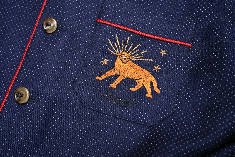 GUCCI setup 622U511GXAF0/622U5175DBY2 wool Navy / Red 7-48R