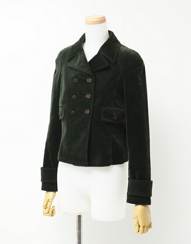 GUCCI Jacket 162034 95% cotton, 5% polyurethane / Lining: 90% cupra, 10% polyurethane green 36