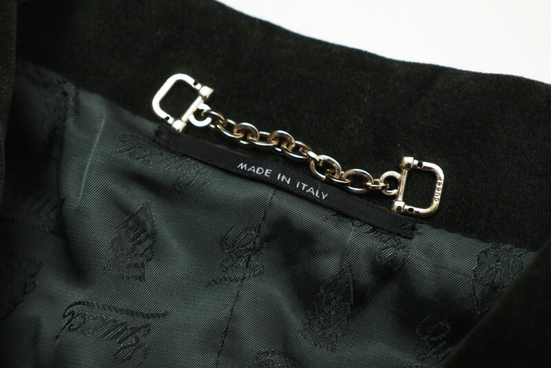 GUCCI Jacket 162034 95% cotton, 5% polyurethane / Lining: 90% cupra, 10% polyurethane green 36