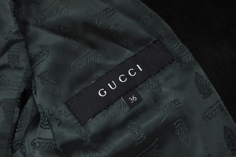 GUCCI Jacket 162034 95% cotton, 5% polyurethane / Lining: 90% cupra, 10% polyurethane green 36