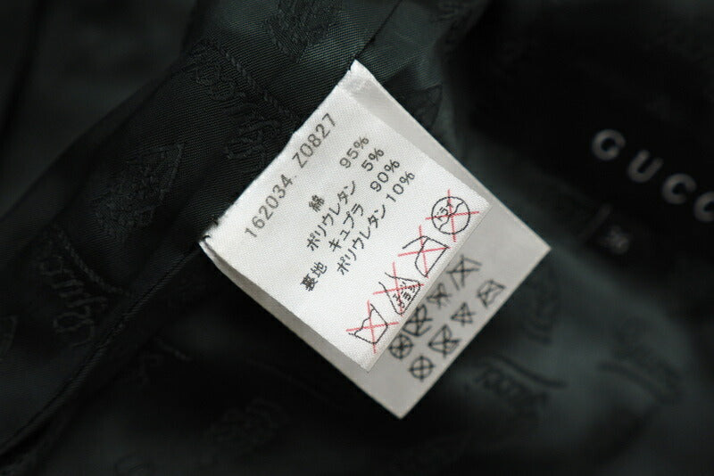 GUCCI Jacket 162034 95% cotton, 5% polyurethane / Lining: 90% cupra, 10% polyurethane green 36
