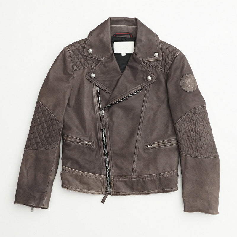 GUCCI Jacket Leather/Adhesive interlining: 100% polyester/Lining: 100% cupra Brown 5