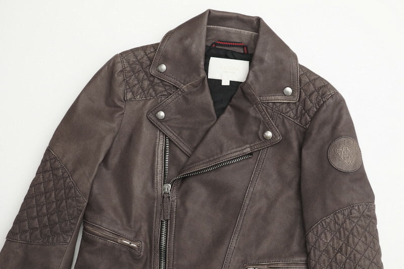 GUCCI Jacket Leather/Adhesive interlining: 100% polyester/Lining: 100% cupra Brown 5