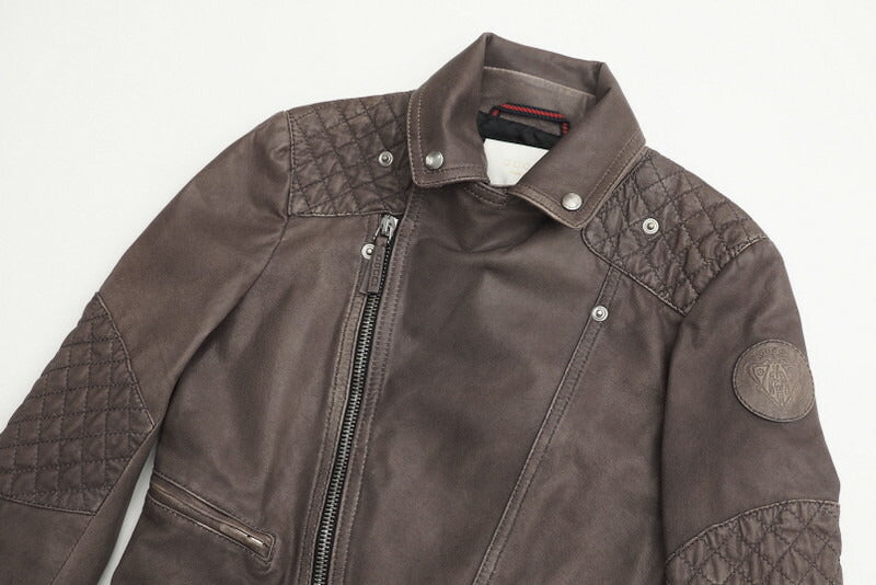 GUCCI Jacket Leather/Adhesive interlining: 100% polyester/Lining: 100% cupra Brown 5