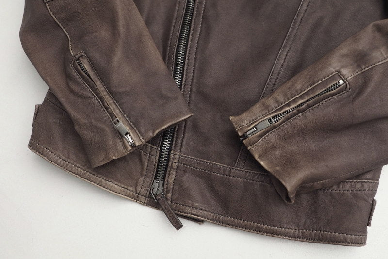 GUCCI Jacket Leather/Adhesive interlining: 100% polyester/Lining: 100% cupra Brown 5