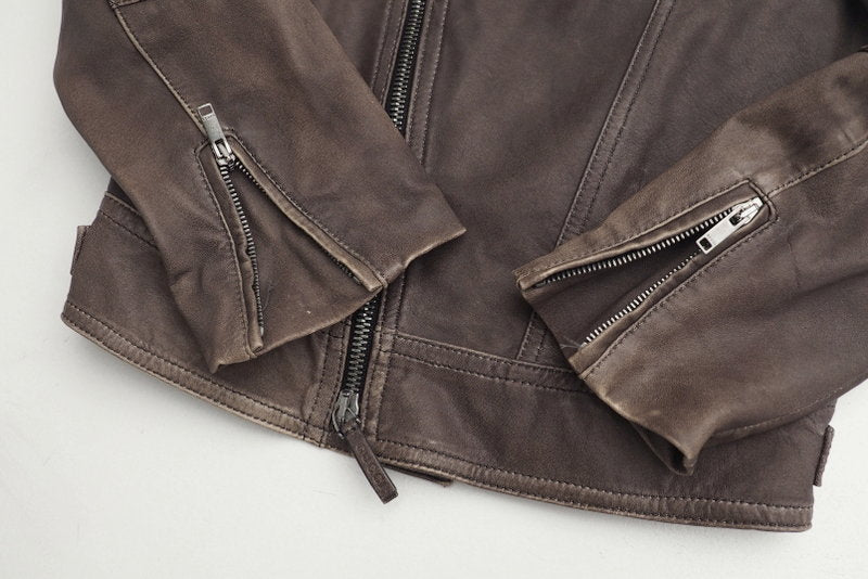 GUCCI Jacket Leather/Adhesive interlining: 100% polyester/Lining: 100% cupra Brown 5