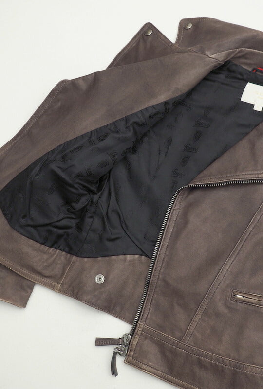 GUCCI Jacket Leather/Adhesive interlining: 100% polyester/Lining: 100% cupra Brown 5