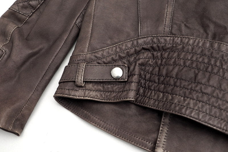 GUCCI Jacket Leather/Adhesive interlining: 100% polyester/Lining: 100% cupra Brown 5