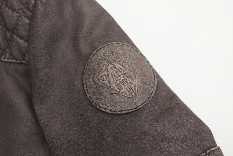 GUCCI Jacket Leather/Adhesive interlining: 100% polyester/Lining: 100% cupra Brown 5