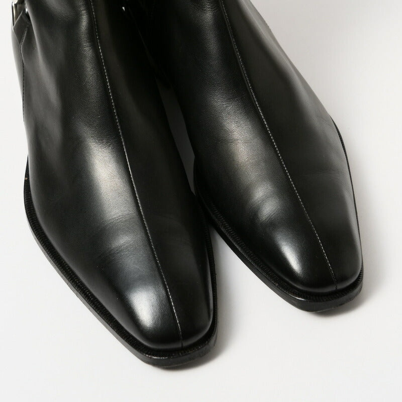 GUCCI boots 181848 Genuine Leather Black / Silver 38.5EJ