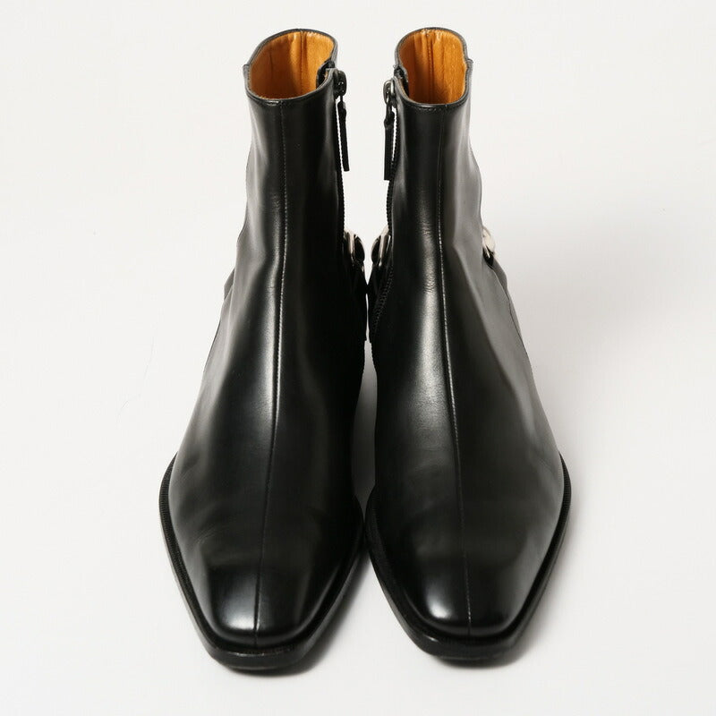 GUCCI boots 181848 Genuine Leather Black / Silver 38.5EJ