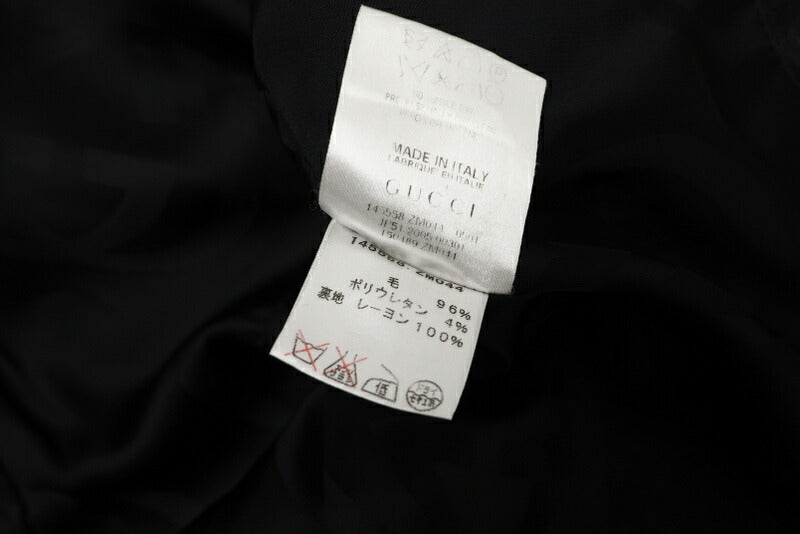 GUCCI Jacket 145558.ZM044 96% wool, 4% polyurethane / Lining: 100% rayon gray 38