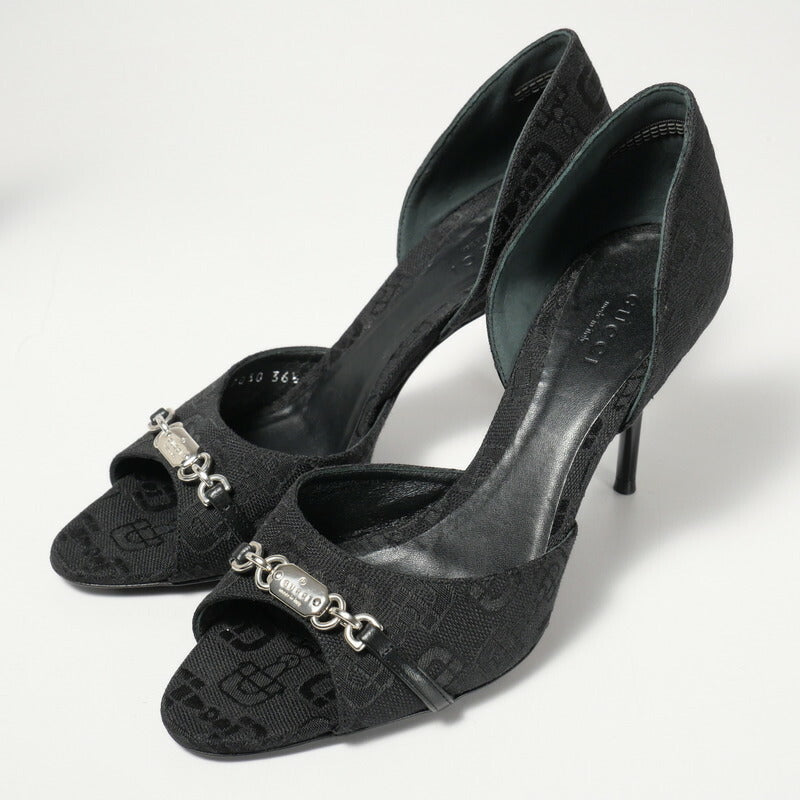 GUCCI pumps 317030 canvas black 36 1/2