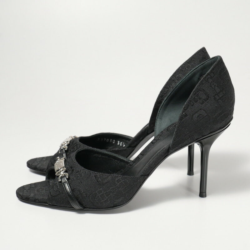 GUCCI pumps 317030 canvas black 36 1/2