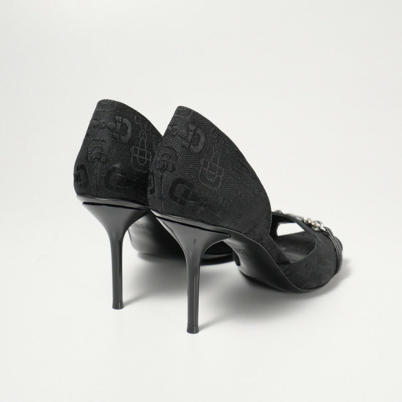 GUCCI pumps 317030 canvas black 36 1/2