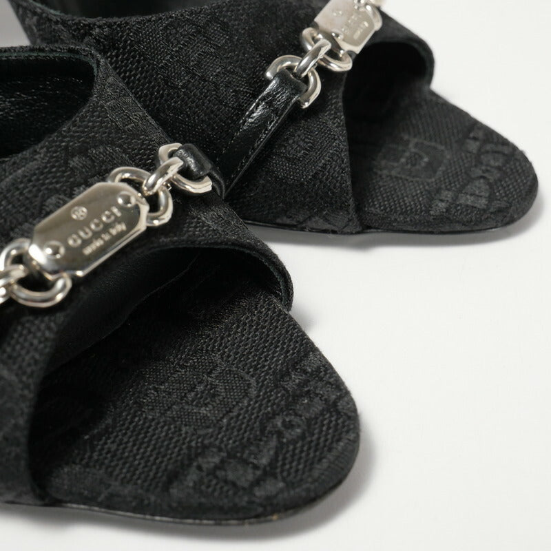 GUCCI pumps 317030 canvas black 36 1/2