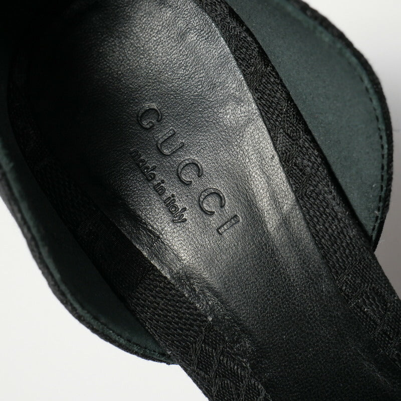 GUCCI pumps 317030 canvas black 36 1/2