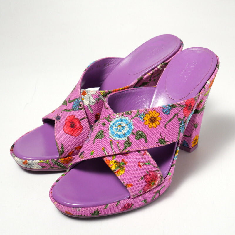 GUCCI Sandals 154911 canvas pink 36