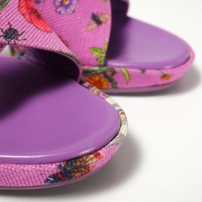 GUCCI Sandals 154911 canvas pink 36