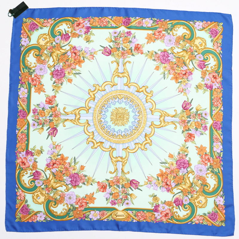 GUCCI scarf silk Green | Blue