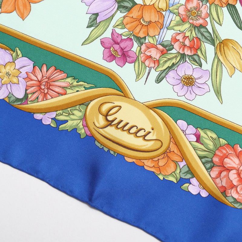 GUCCI scarf silk Green | Blue