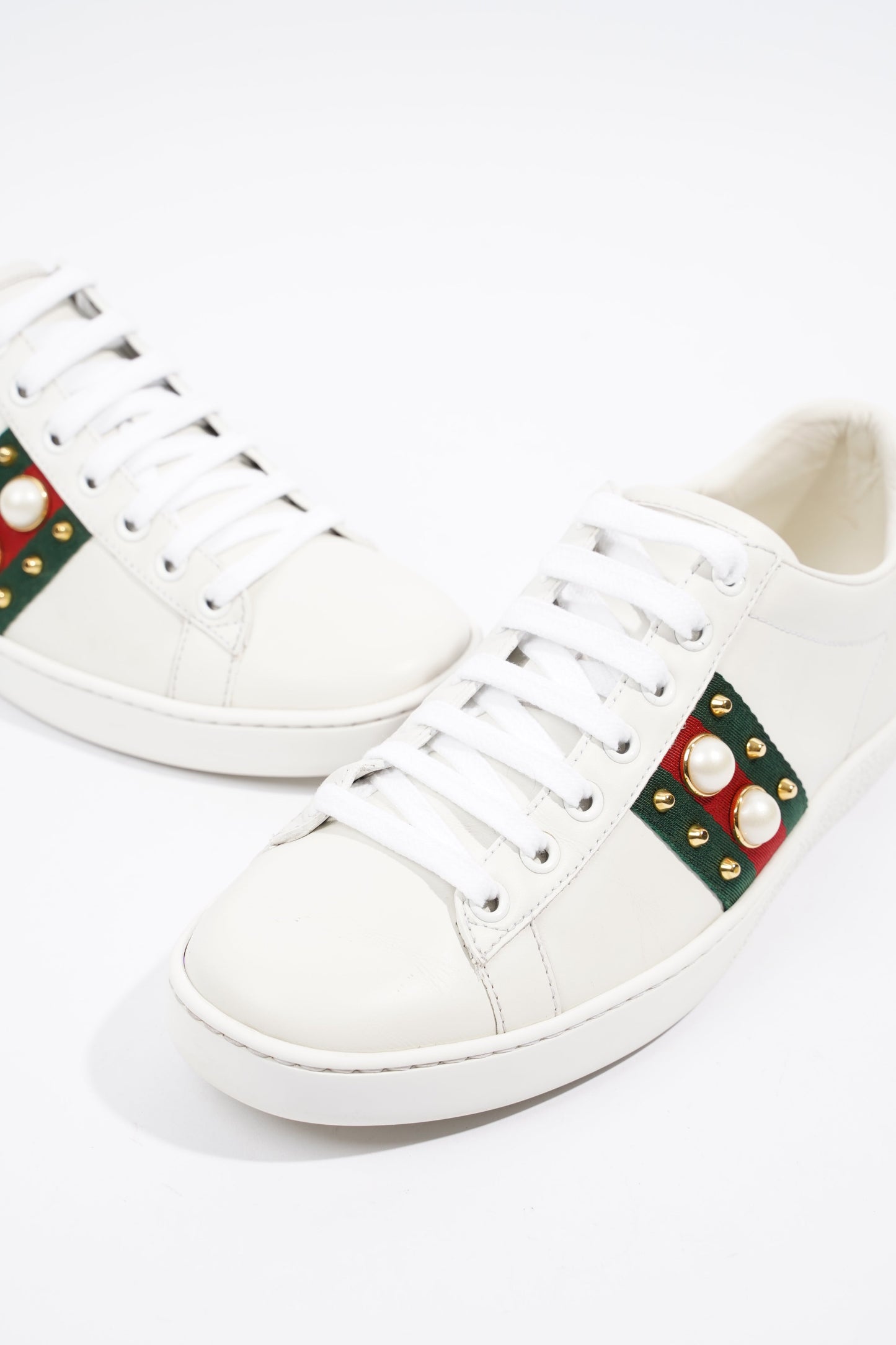 Gucci Ace Studded White / Red / Green Leather EU 37 UK 4