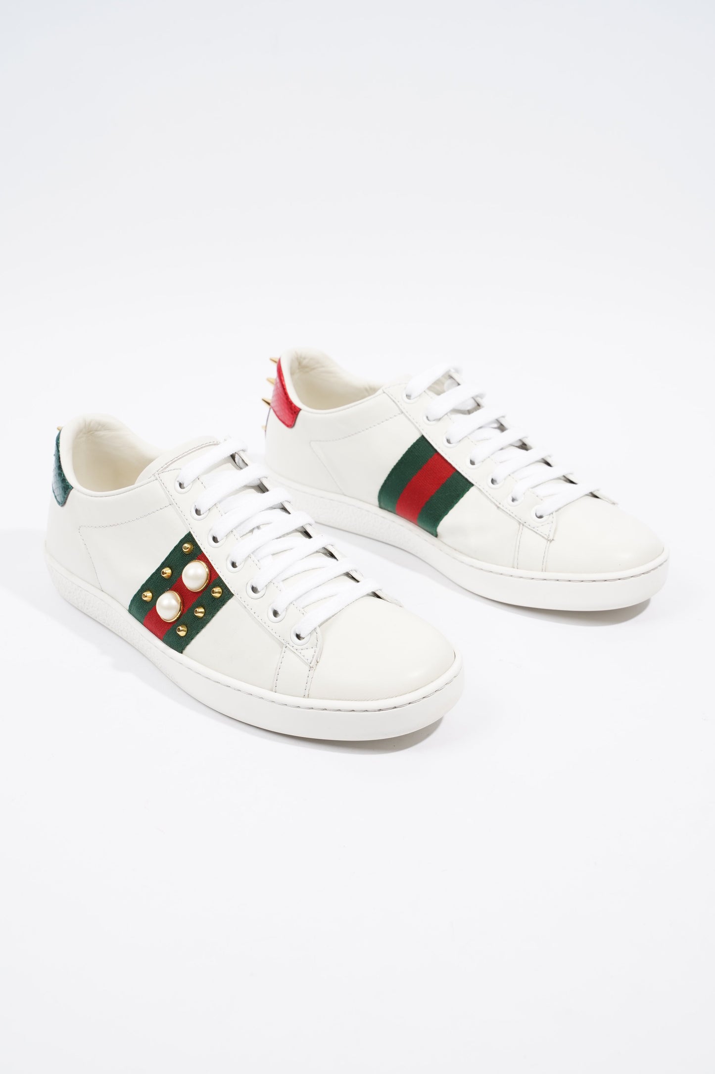 Gucci Ace Studded White / Red / Green Leather EU 37 UK 4