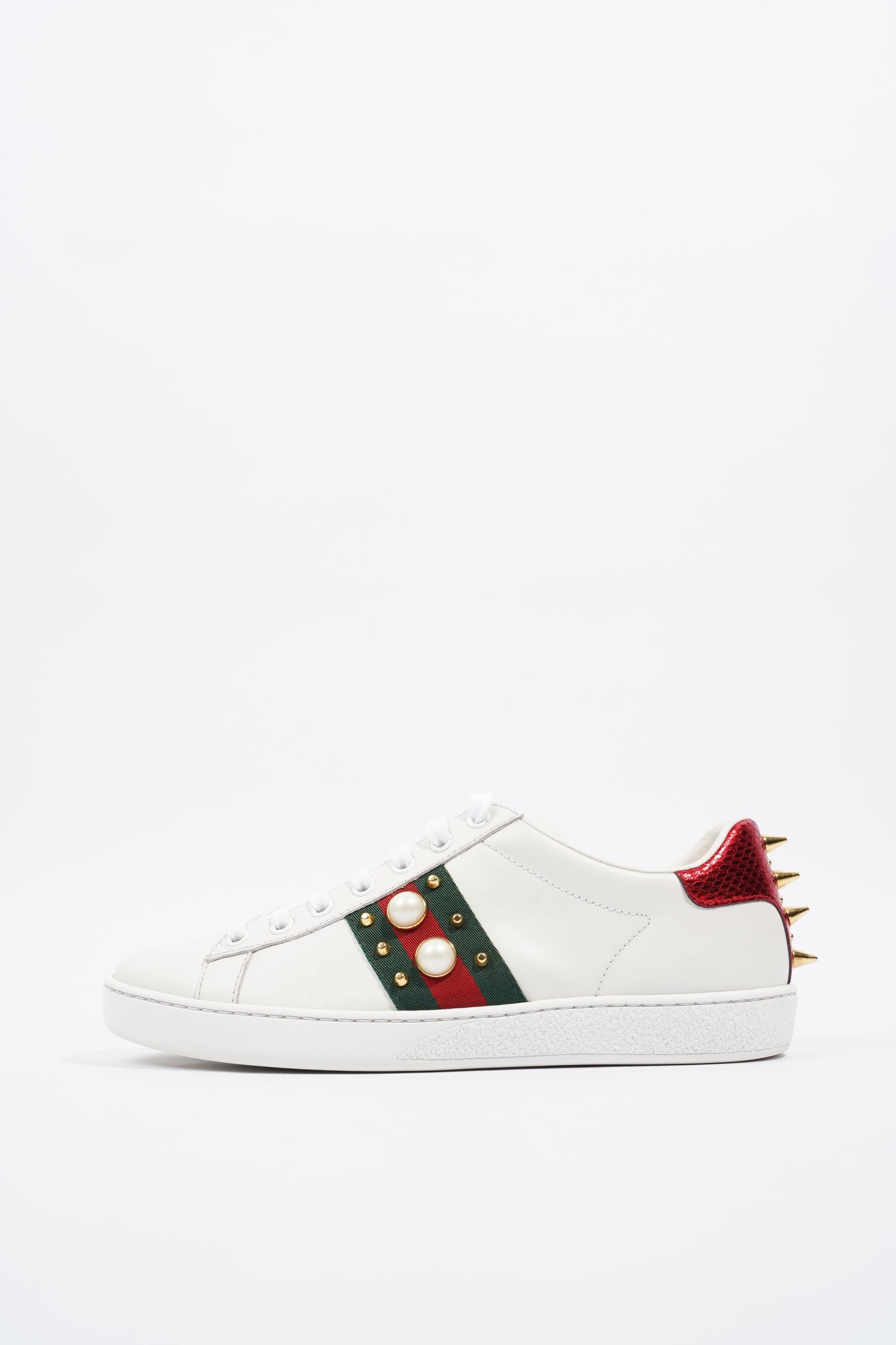 Gucci Ace Studded White / Red / Green Leather EU 37 UK 4