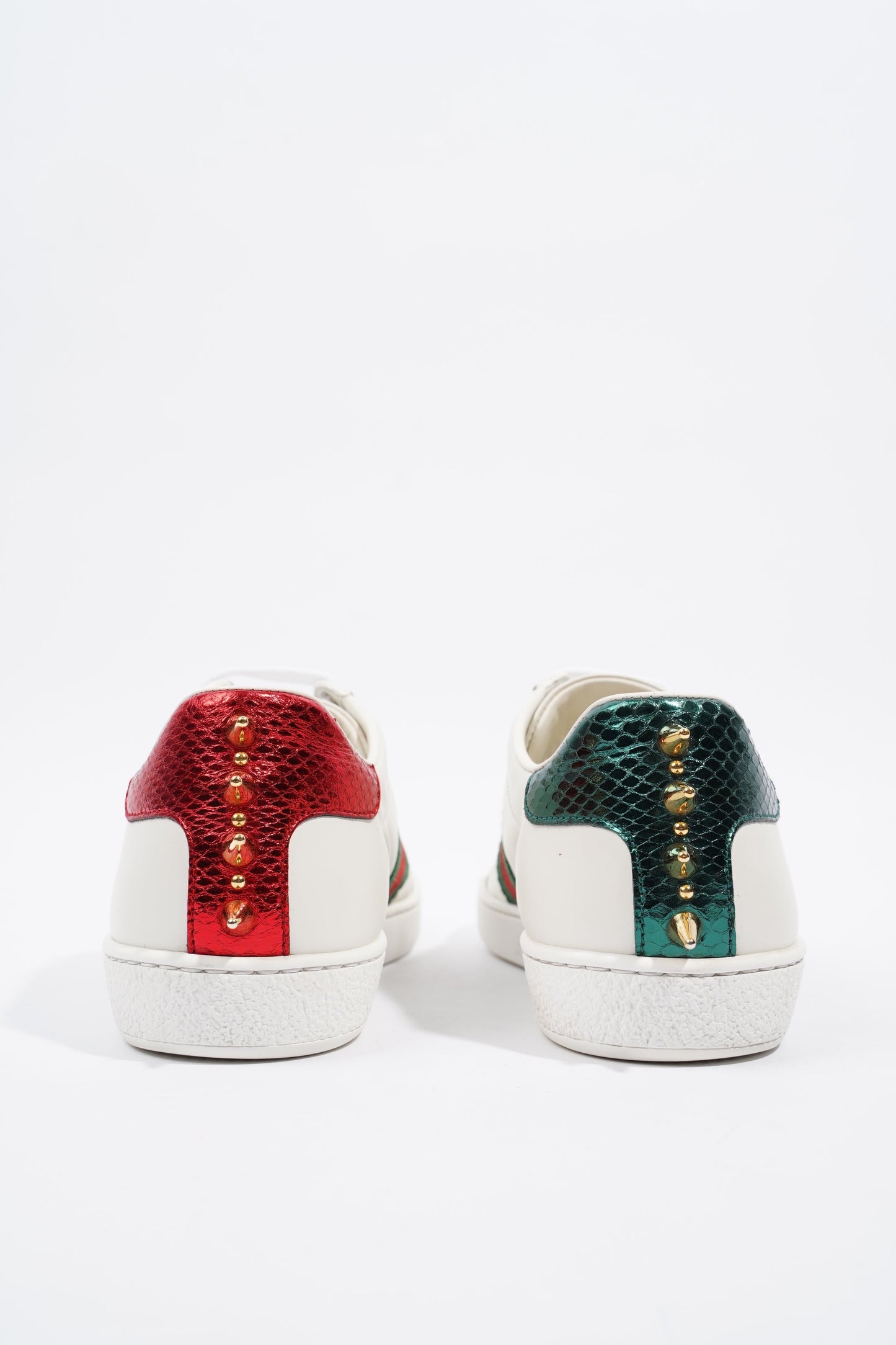 Gucci Ace Studded White / Red / Green Leather EU 37 UK 4