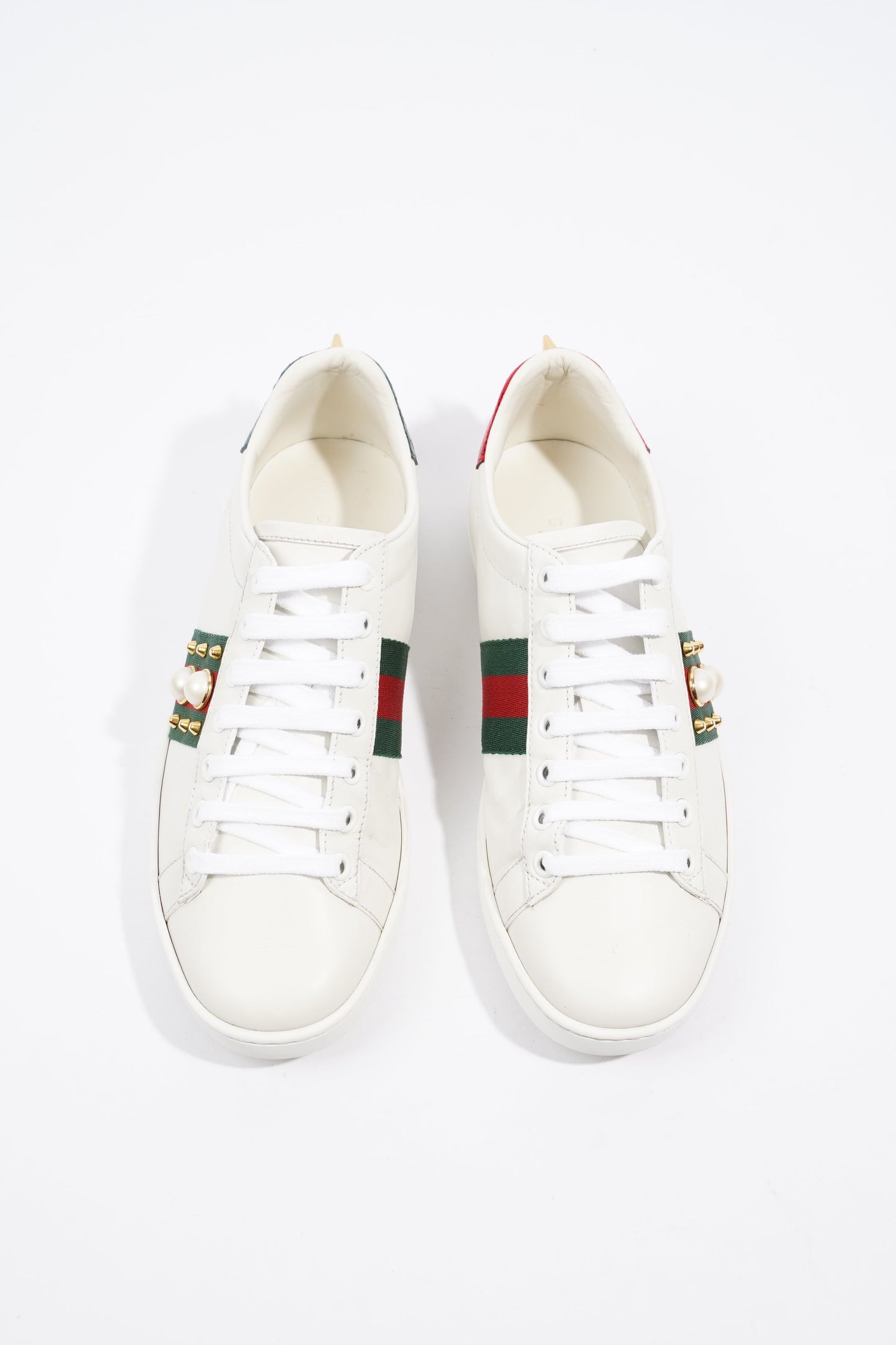 Gucci Ace Studded White / Red / Green Leather EU 37 UK 4