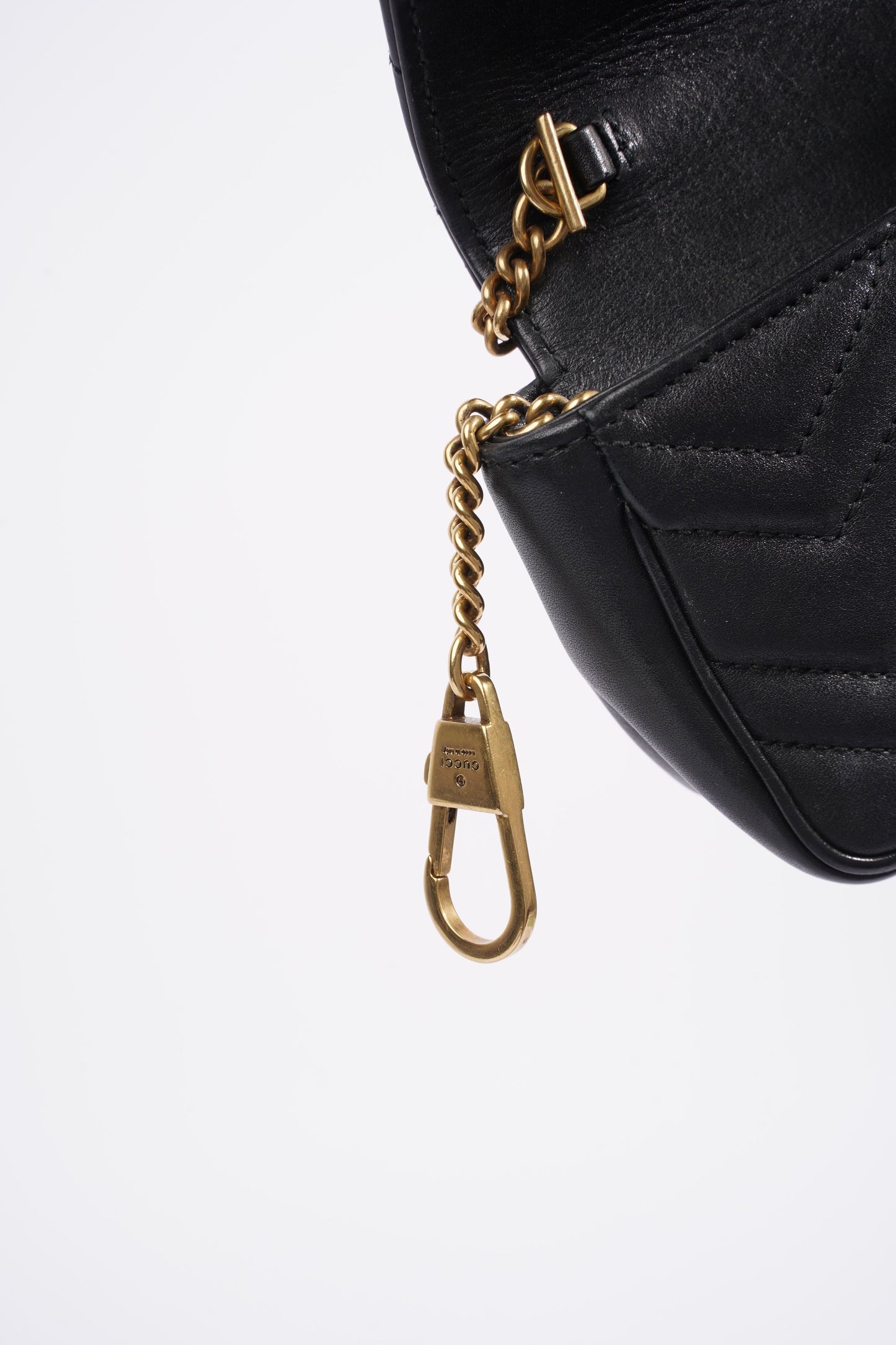 Gucci Marmont Flap Black Matelasse Leather Super Mini
