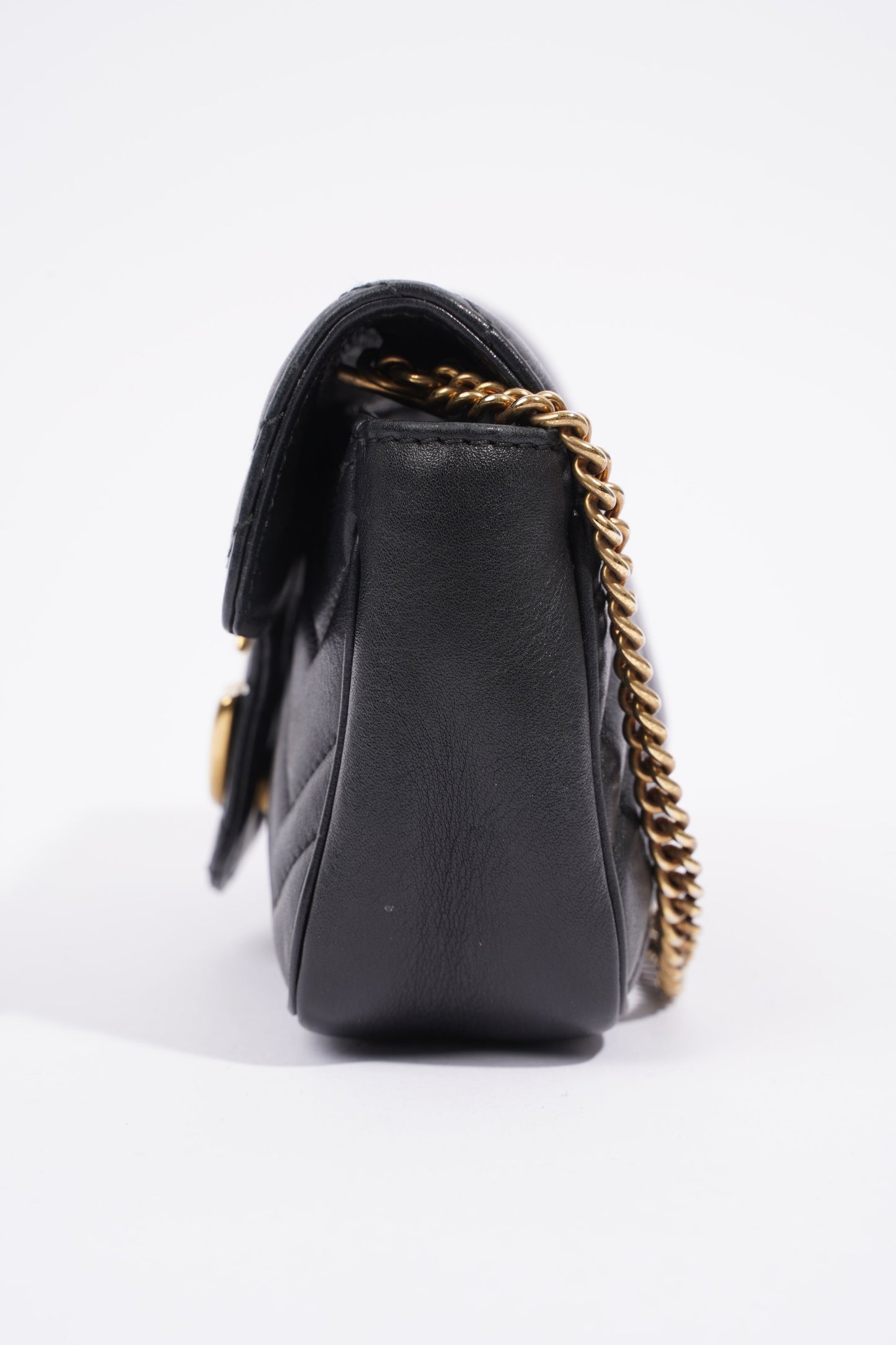 Gucci Marmont Flap Black Matelasse Leather Super Mini