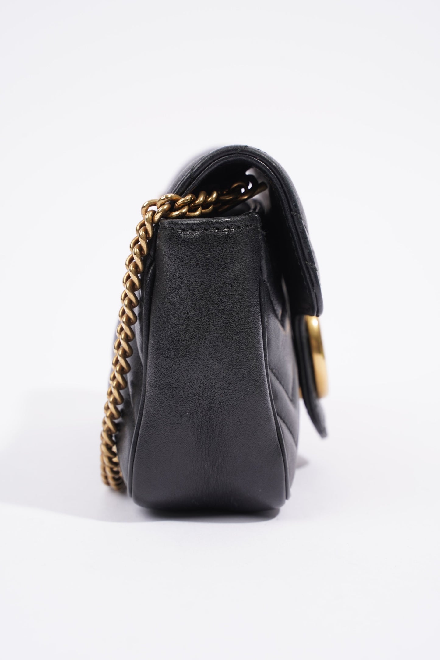 Gucci Marmont Flap Black Matelasse Leather Super Mini