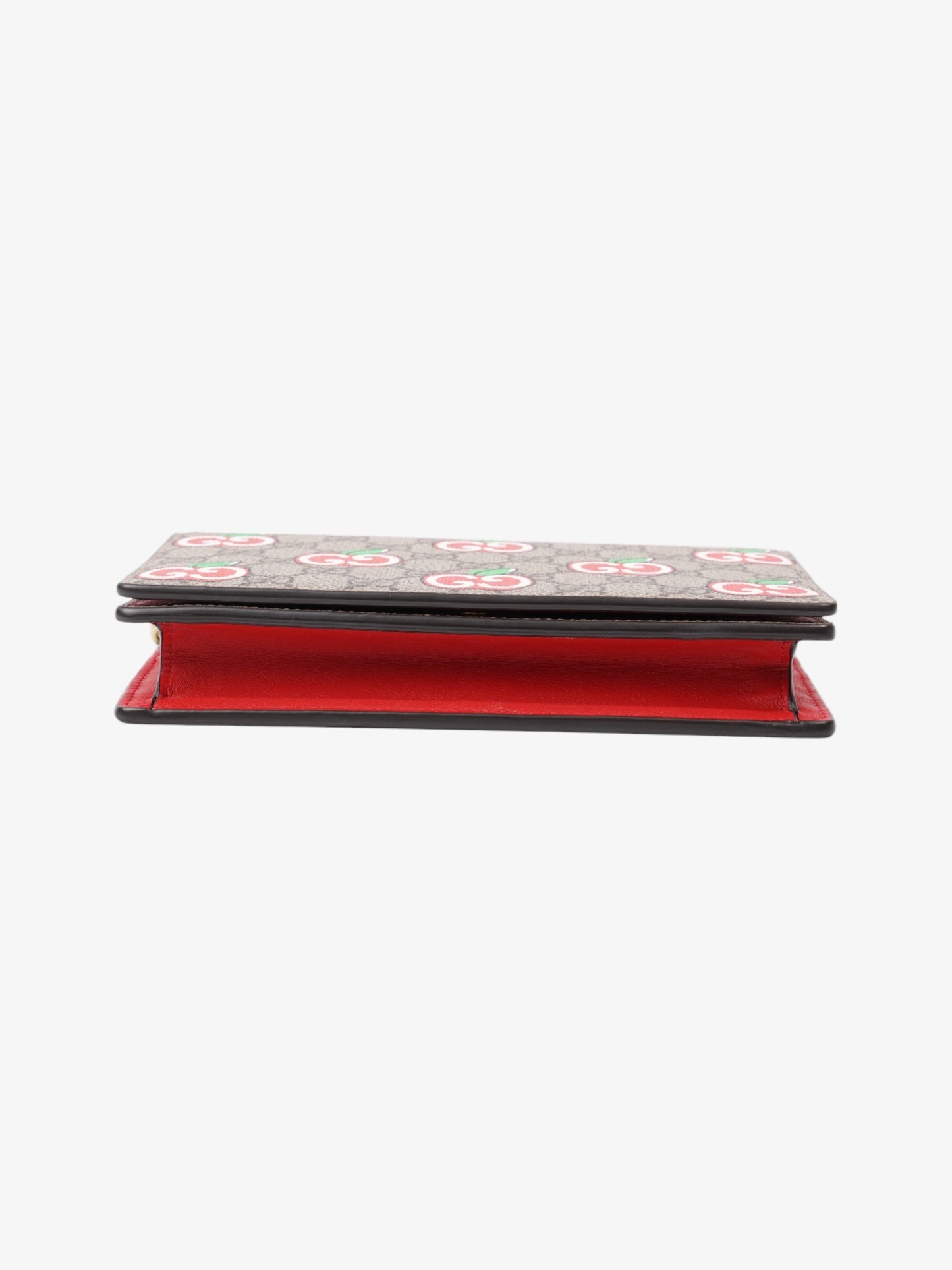 Gucci Monogram Apple Chain Wallet GG Supreme / Red / Green Canvas