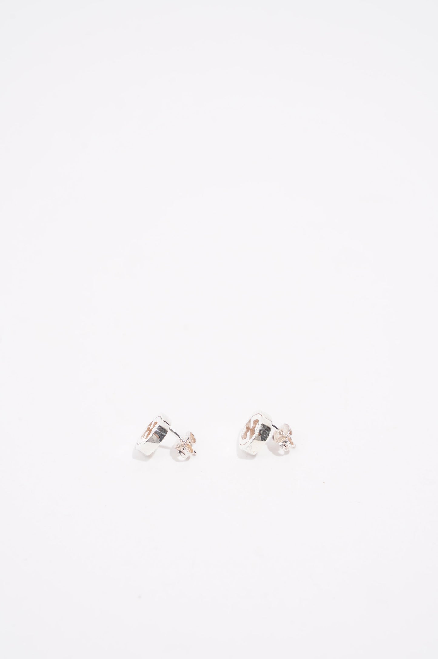 Gucci Interlocking GG Earrings Silver Base Metal