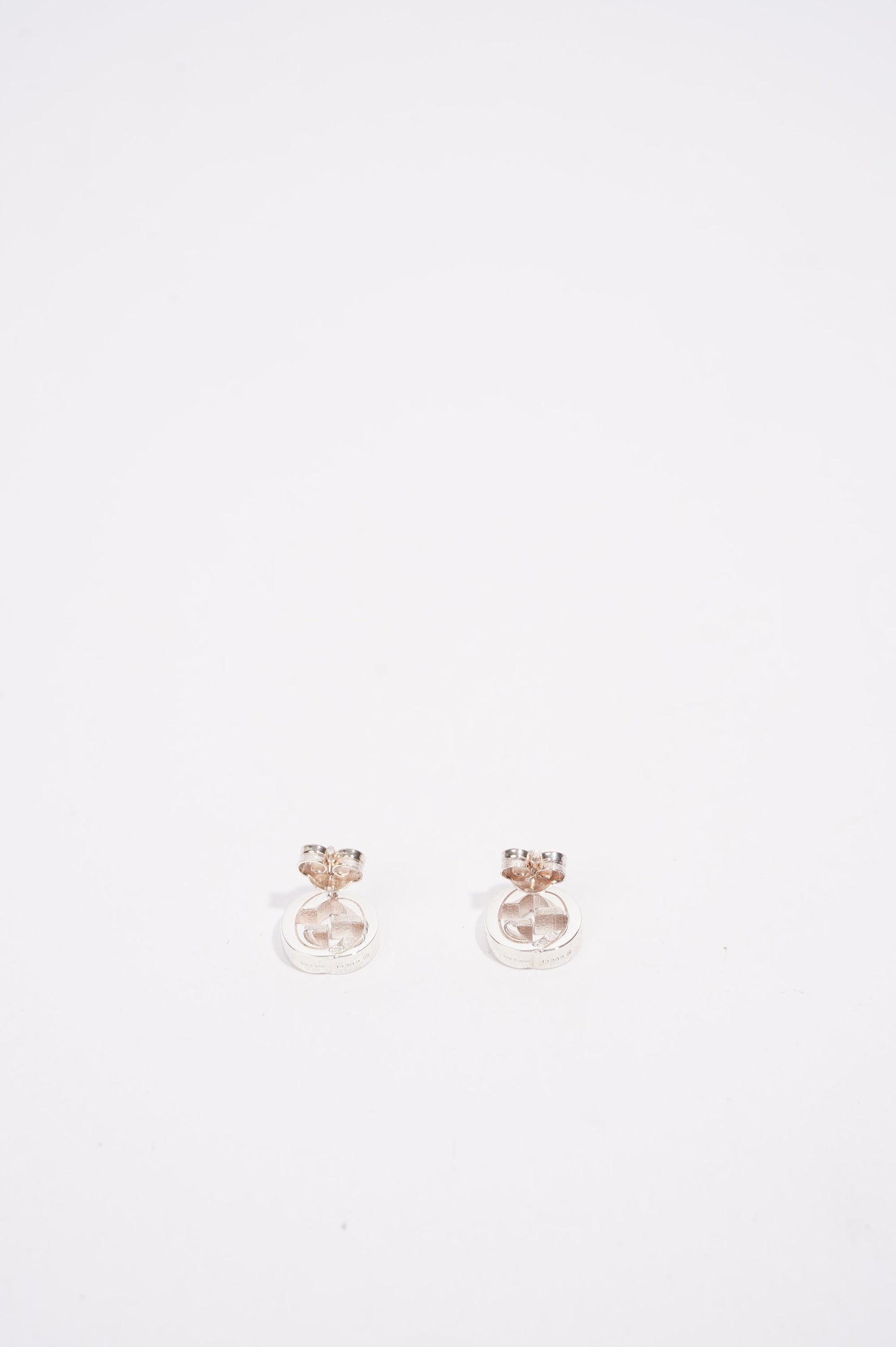 Gucci Interlocking GG Earrings Silver Base Metal