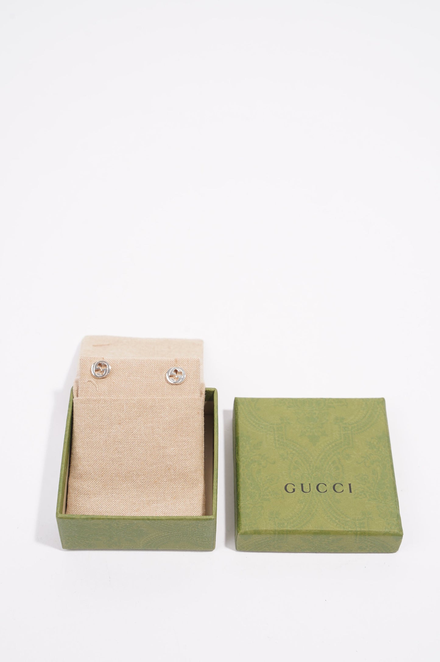 Gucci Interlocking GG Earrings Silver Base Metal