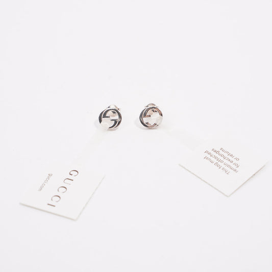 Gucci Interlocking GG Earrings Silver Base Metal
