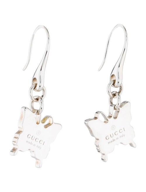 Gucci Butterfly Drop Earrings in Sterling Silver