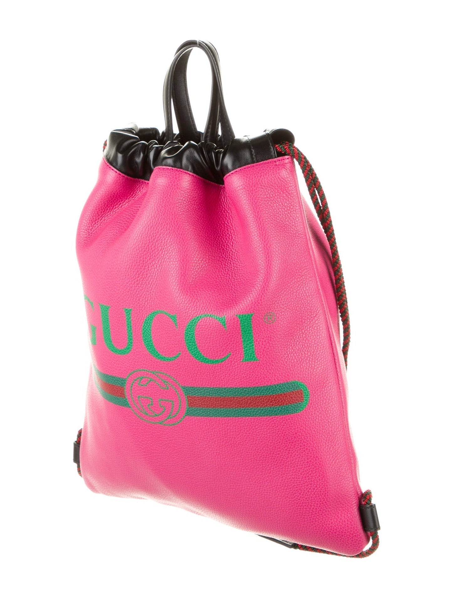 Gucci 2018 Leather Drawstring Backpack in Pink