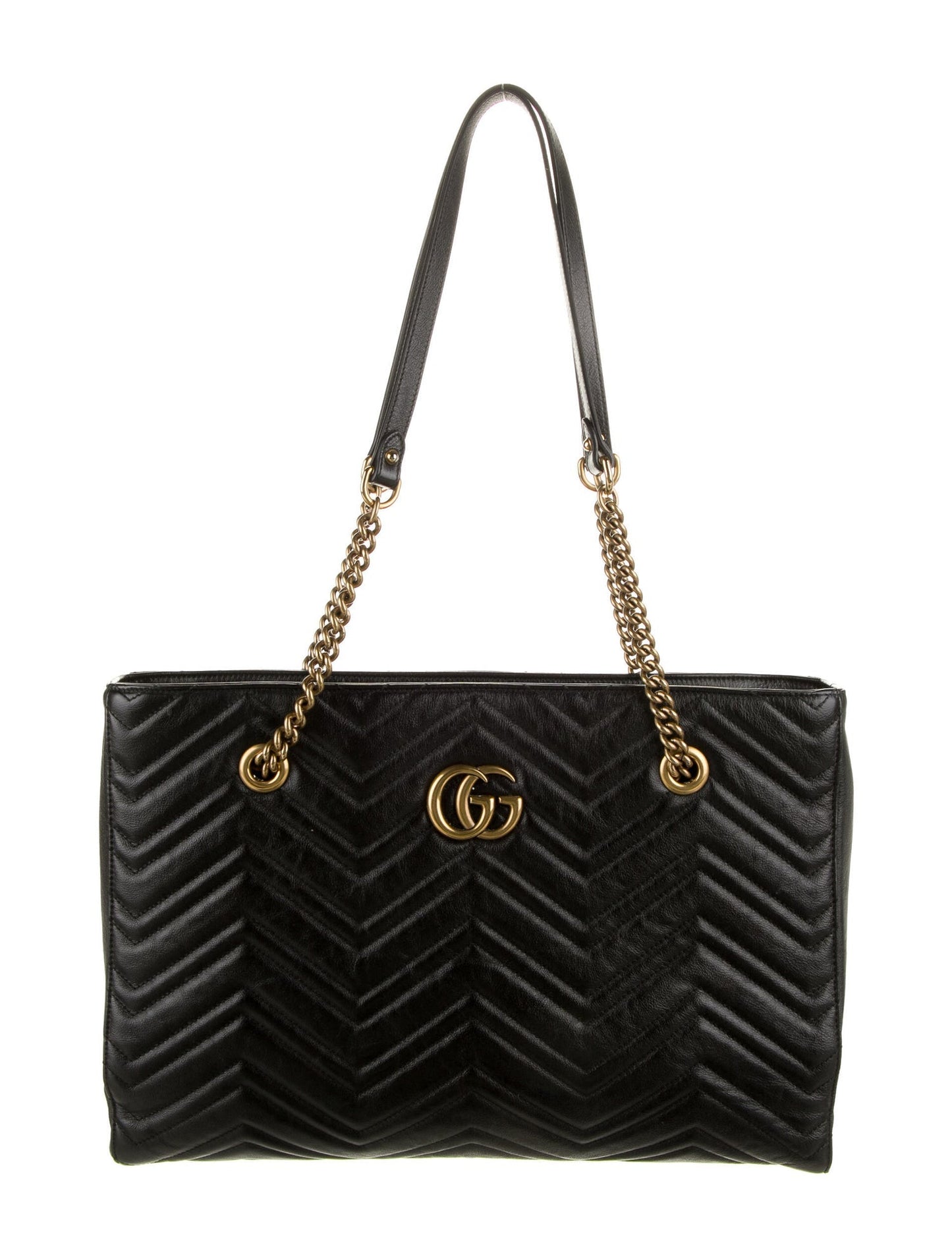 Gucci GG Marmont Matelassé Leather Shoulder Bag in Black