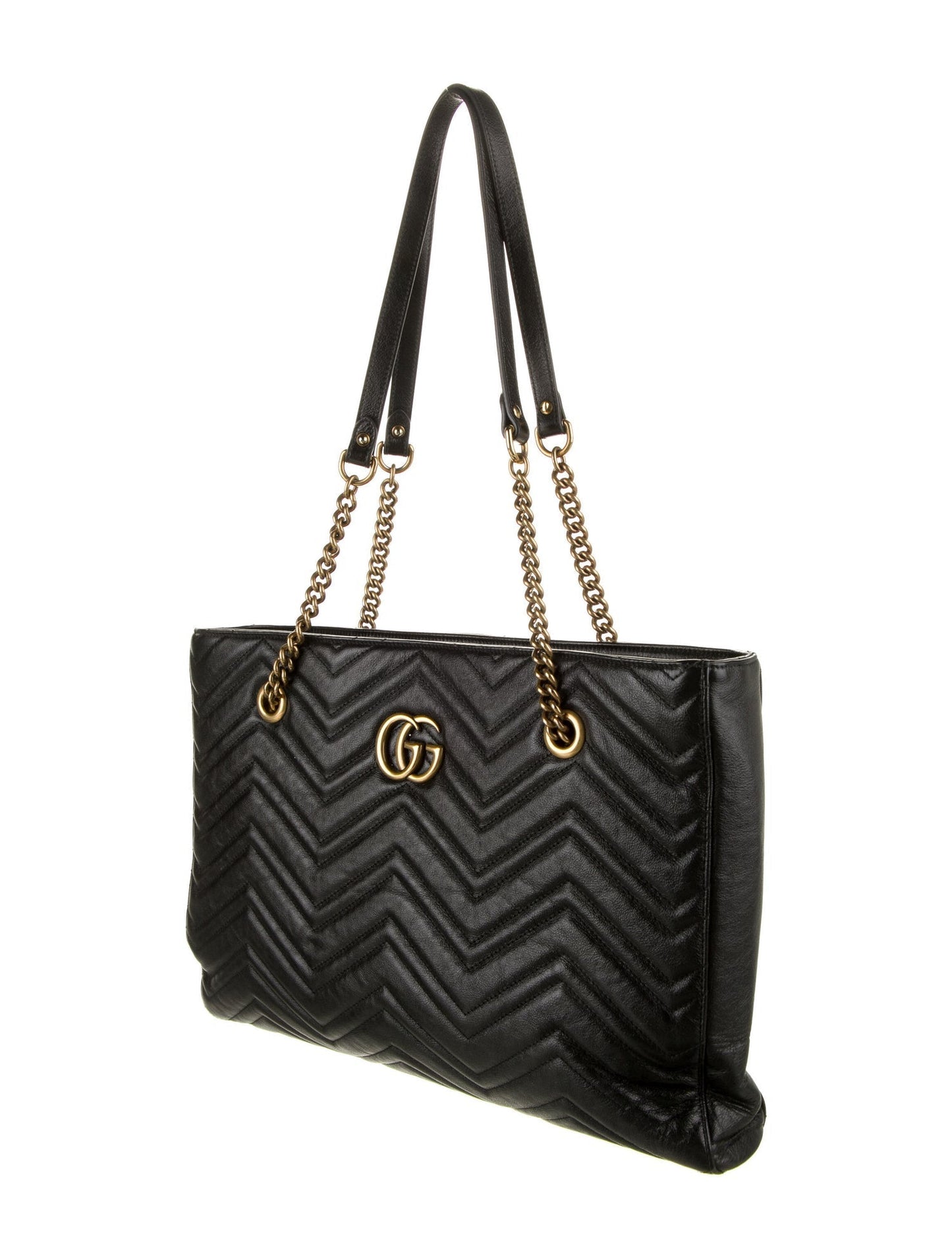 Gucci GG Marmont Matelassé Leather Shoulder Bag in Black