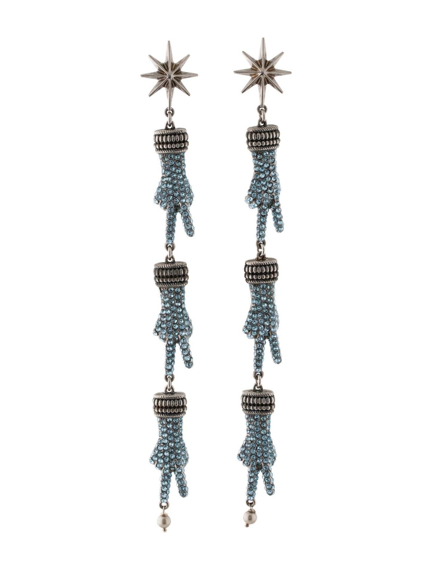 Gucci Peace Sign Hand Motif Clip-on Earrings in Silver