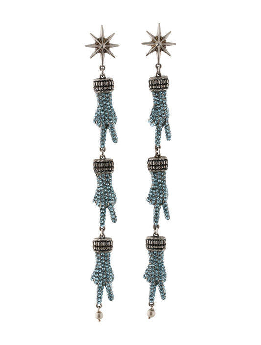 Gucci Peace Sign Hand Motif Clip-on Earrings in Silver